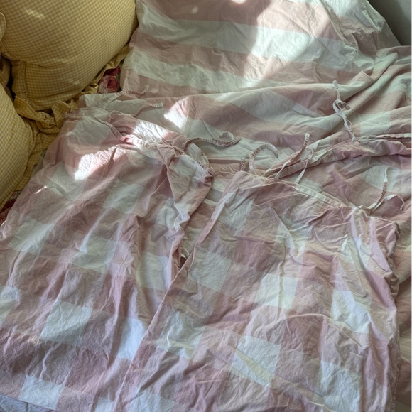 IKEA Pink and White Plaid Pillow Set - Picture 6 of 6